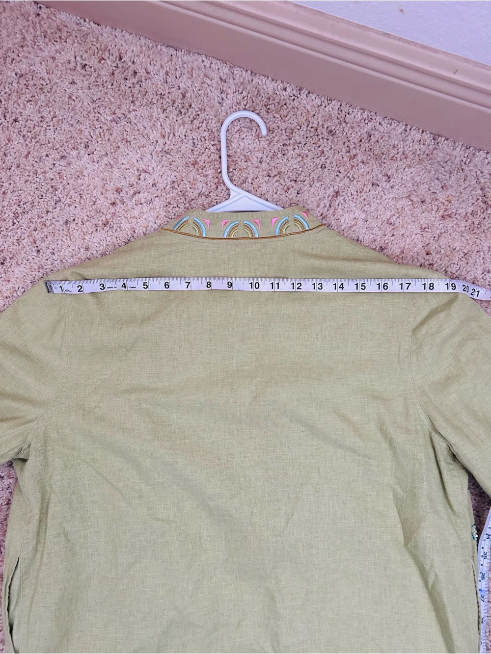 Ruby Rd. Vintage Lime Green Linen Blend Jacket with Beachy Embroidery - Picture 10 of 13